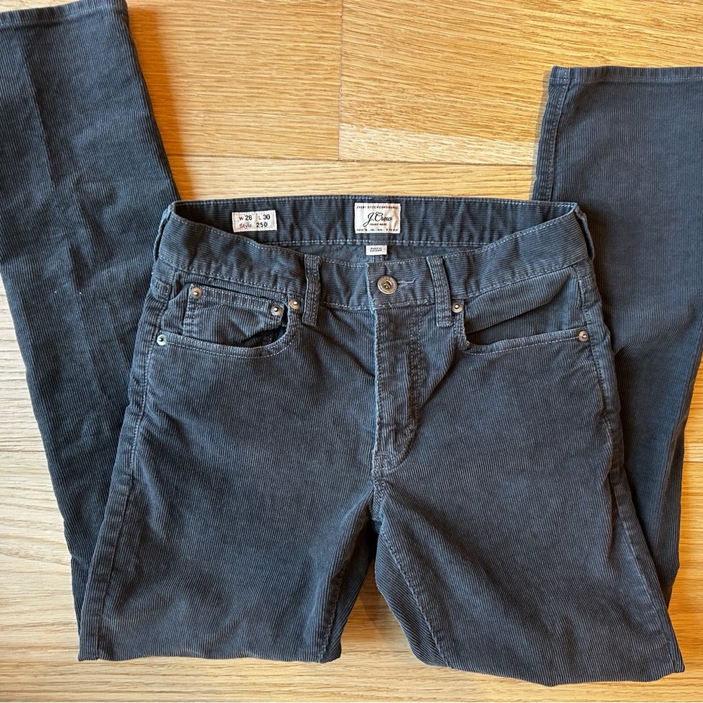 J. Crew Men's Dark Gray Corduroy Pants W28 L30. 250 Skinny Fit.